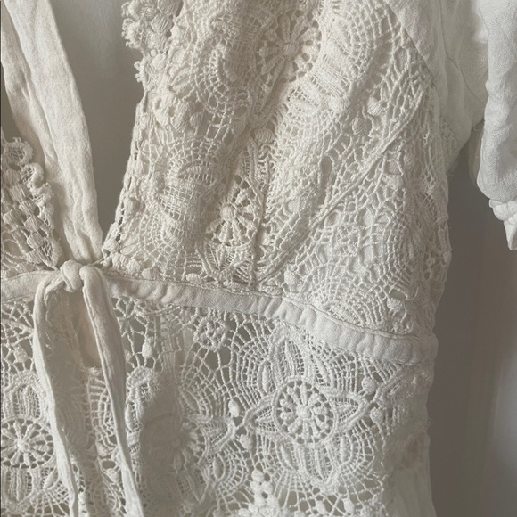 Free People White Lace Cotton Midi Dress - Picture 9 of 14
